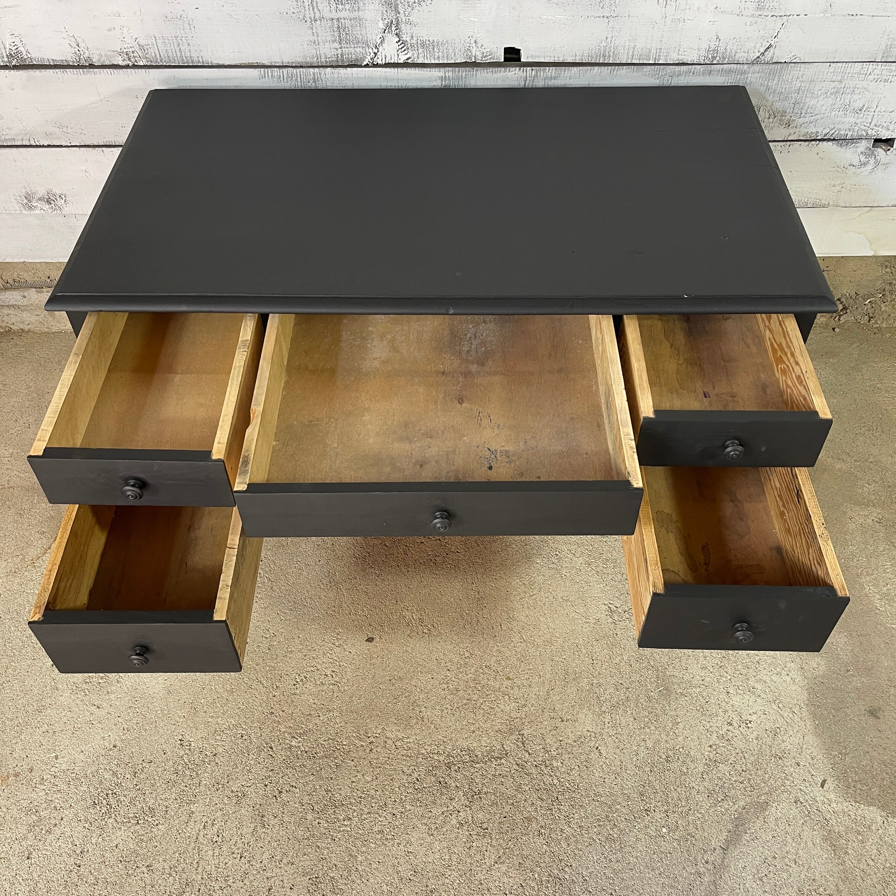 Old desk black 5 drawers