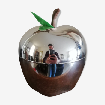 Silver ice bucket apple shaped  1970