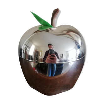 Silver ice bucket apple shaped  1970