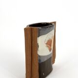 Japanese glazed stoneware vase signed