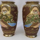 Pair of Japanese Satsuma vases
