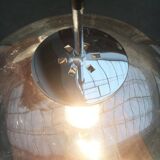 Suspended UFO-shaped glass luminaires in mid-century German Space Age style, set of 3.