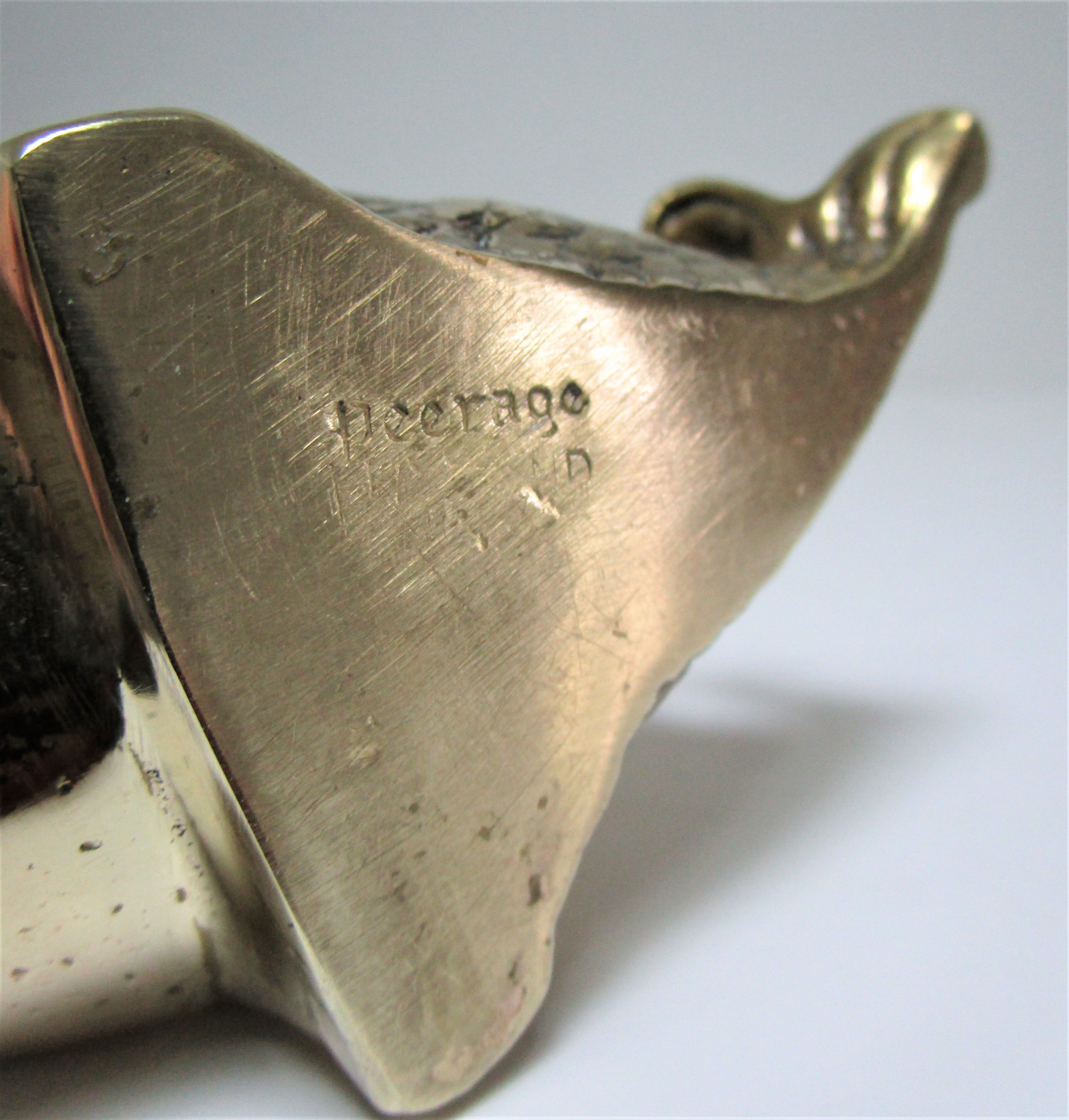Zoomorphic ashtray golden bronze fish Vintage Peerage