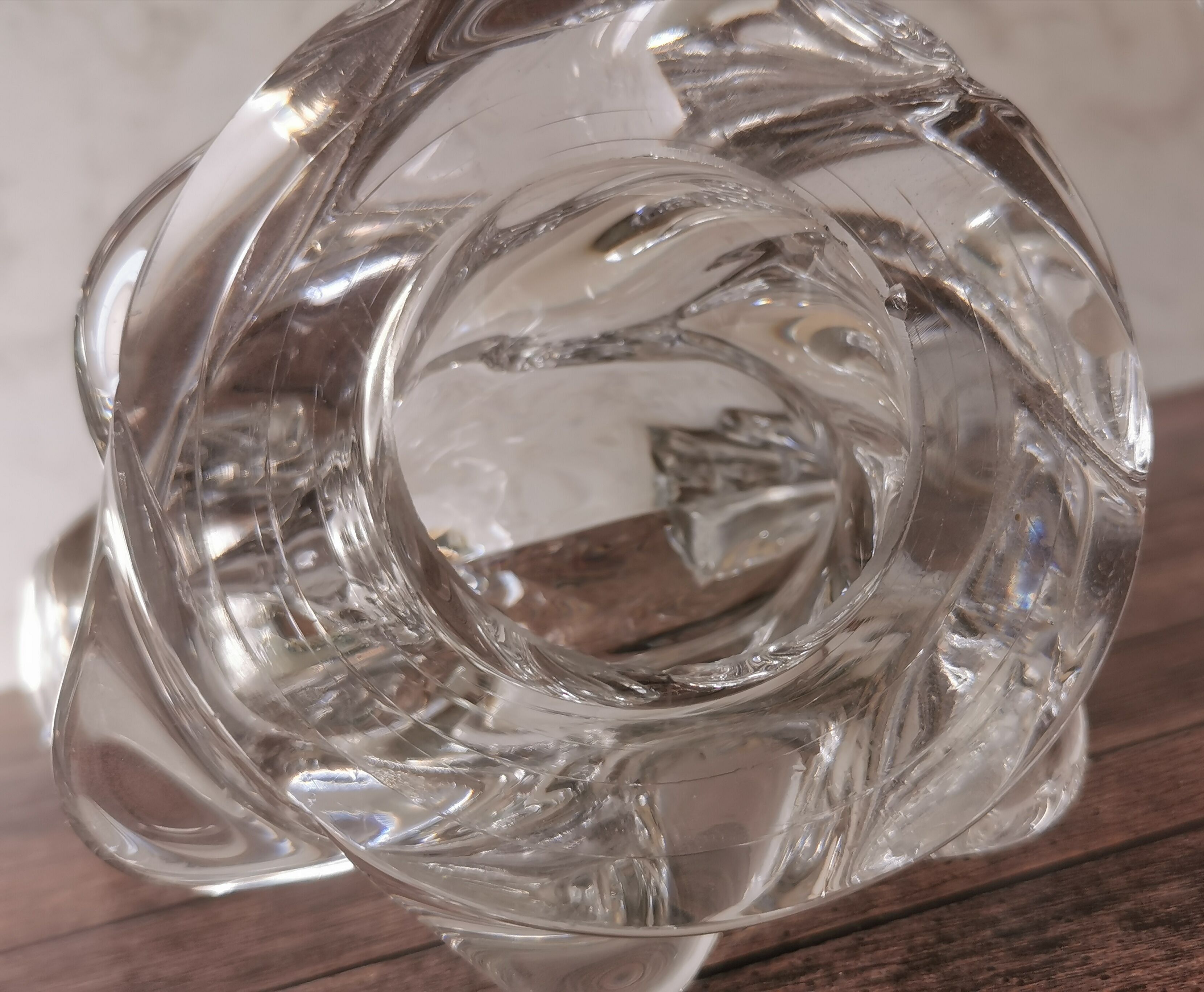 Pair of candle holders two crystal branches