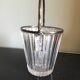 Crystal ice bucket with silver-plated handle