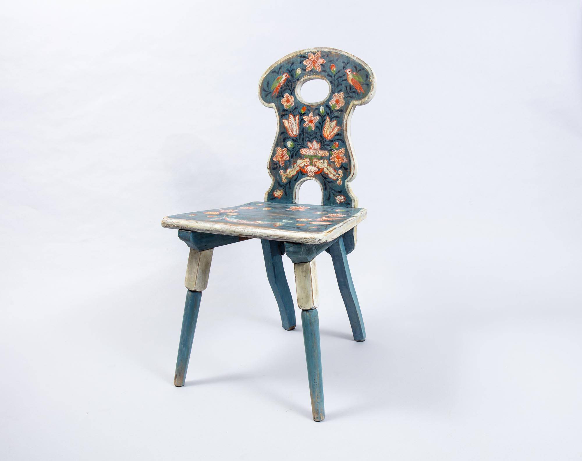 Chair with floral painting around 1900