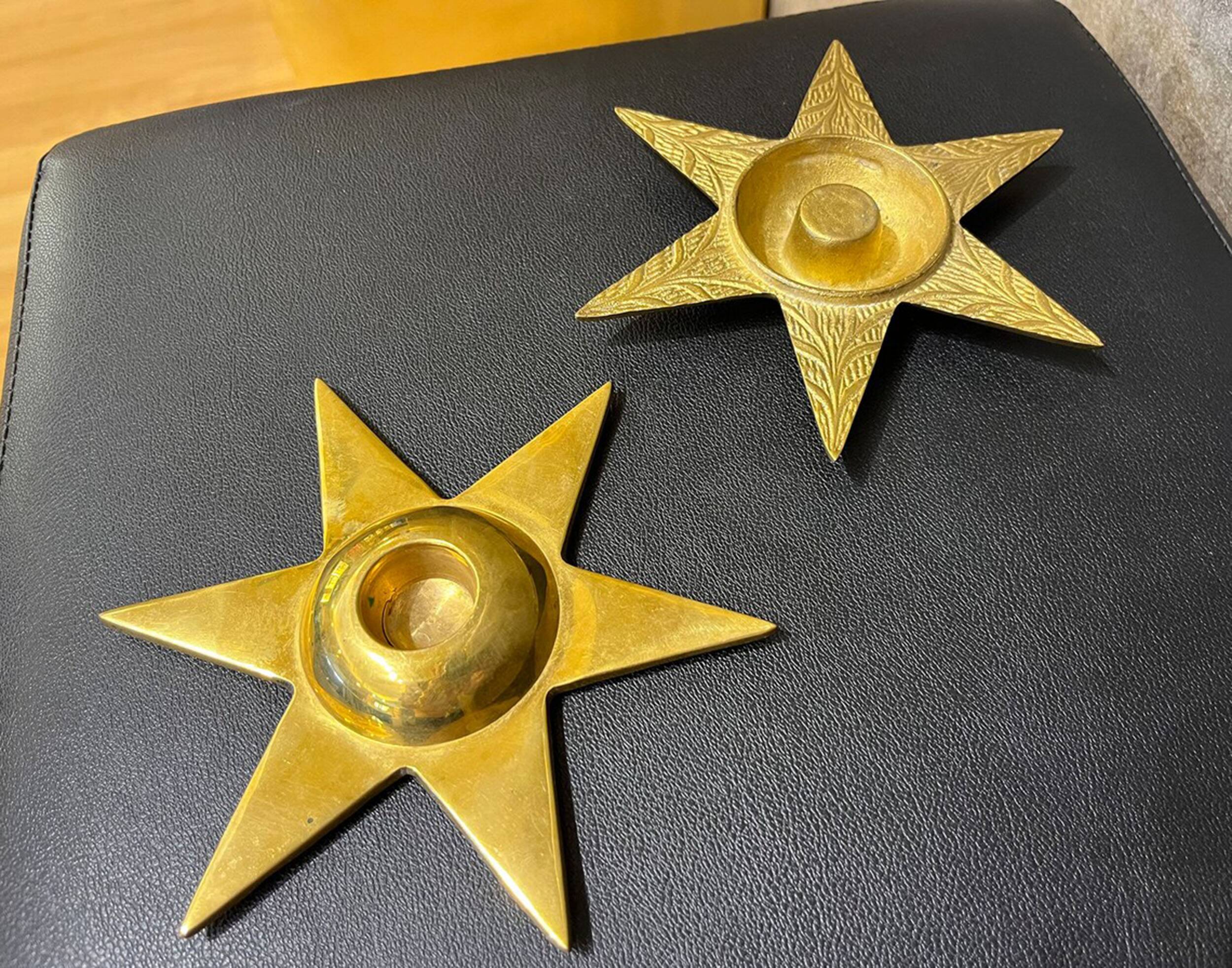 Vintage 2 Piece Ashtray Set Star Design