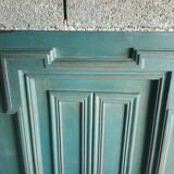 Pair Old Patinated Door Blue Aubusson Wooden Door Deco