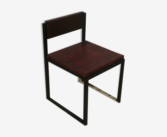 Chaise bois et métal création personnel