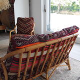 Vintage bamboo sofa 90