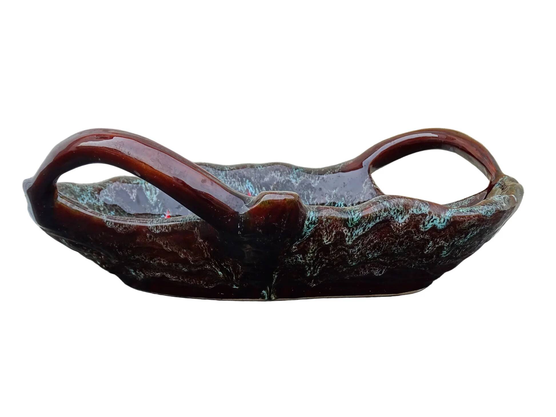 Grand bol vintage français en faïence de Vallauris avec deux anses