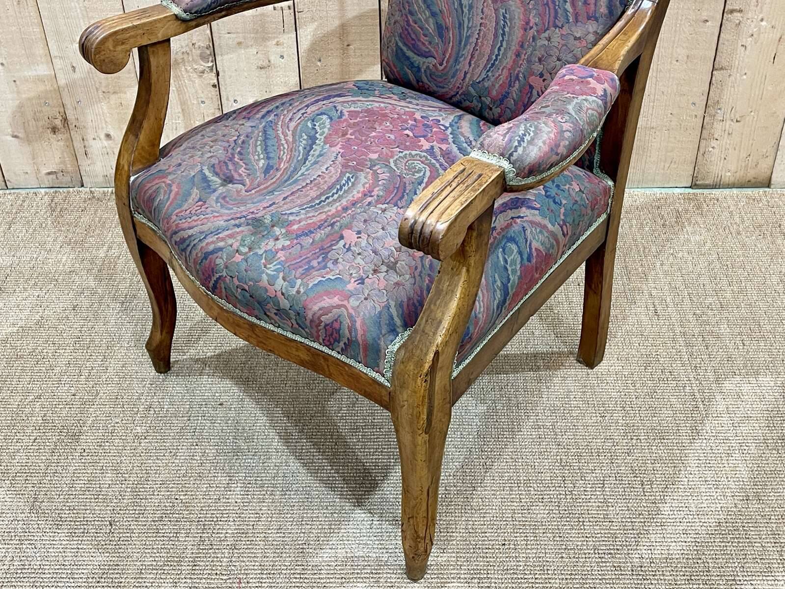 1930s Voltaire armchair in walnut