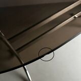 Chrome smoked glass dining table | Italy | 1970s