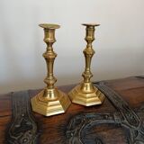 Pair of 18th century bronze candlesticks