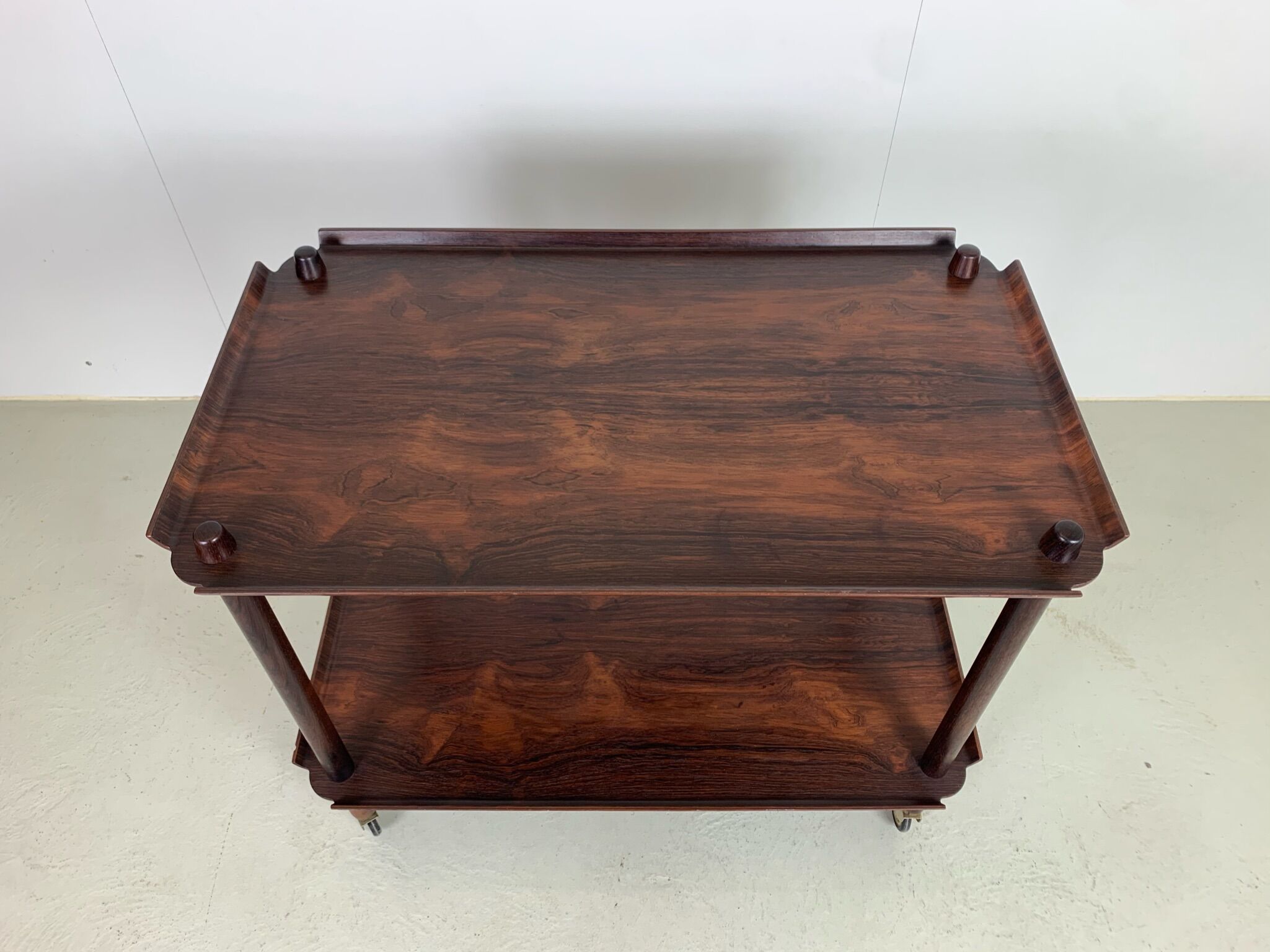 Danish midcentury serving trolley in palisander by poul hundevad, 1960s