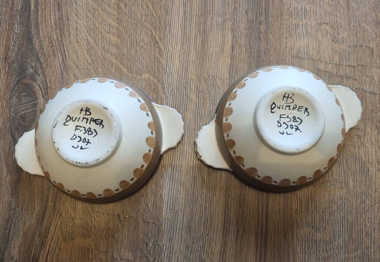 Breakfast set in HB Henriot Quimper stoneware