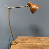 Industria Rotterdam clamp lamp made of brass and copper from the 1930s