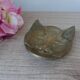 Vintage brass cat ashtray