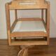 Brutalist Scandinavian bar cart / serving trolley in solid oak, 1950s