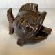 Brown ceramic fish ashtray