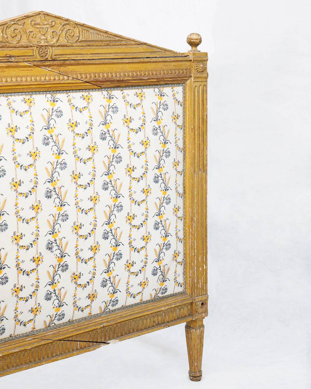 19th century Louis XVI style carved and painted daybed bed frame