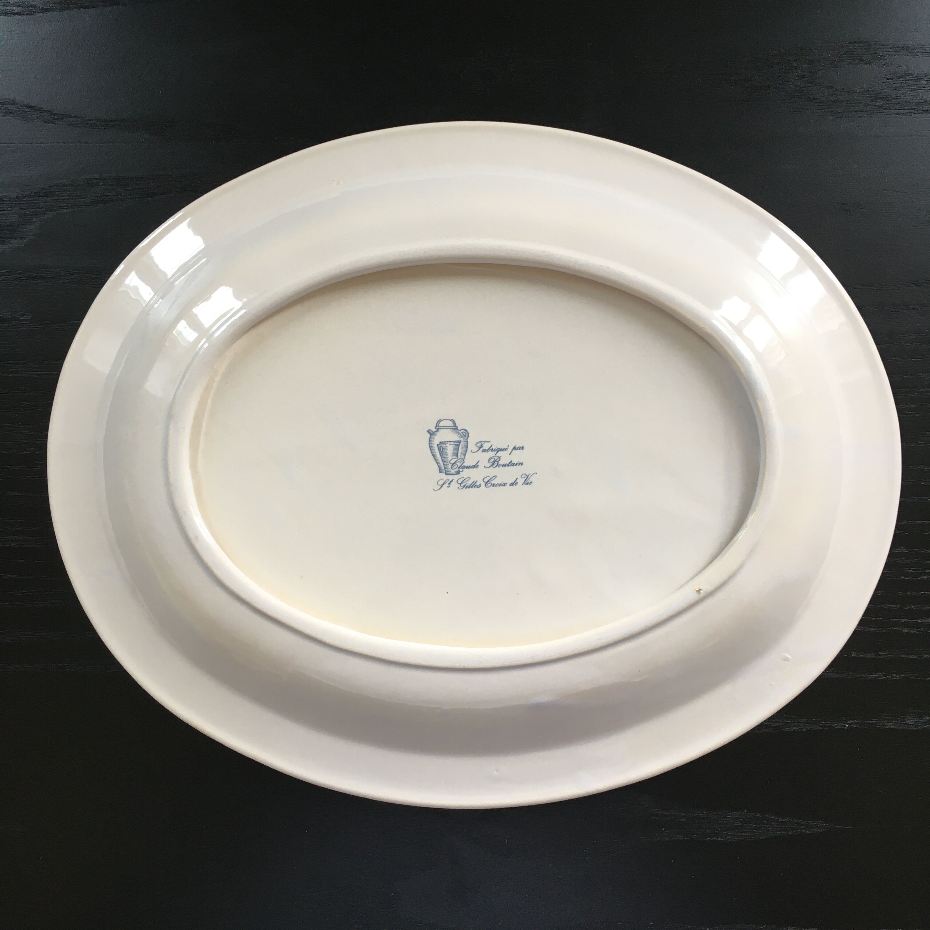 Plat oval décor breton signé