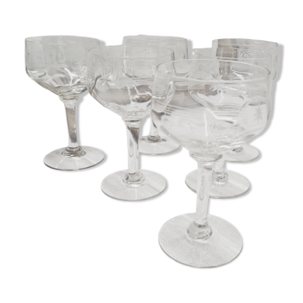 Set of 6 chiseled wine glasses