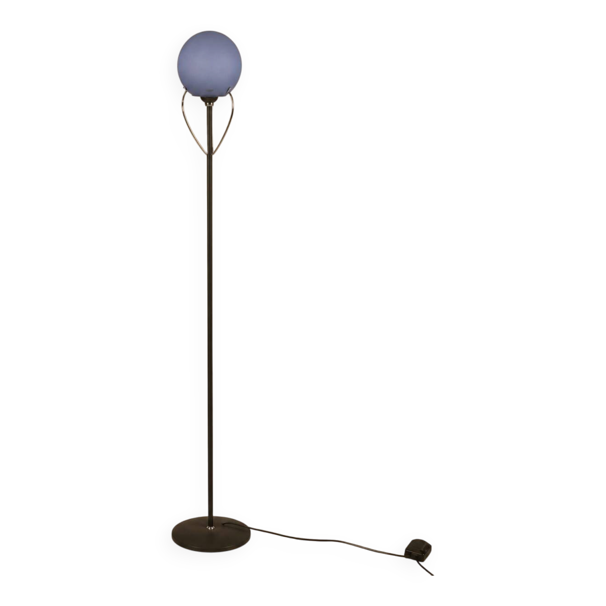 Italian design floor lamp with blue Murano glass, 1990s
