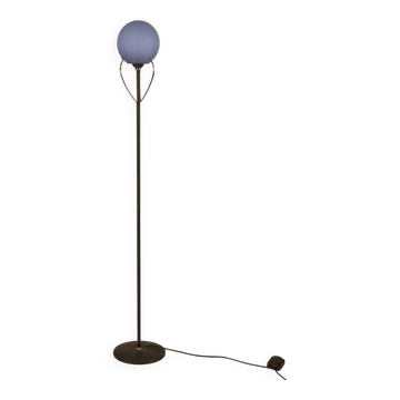 Italian design floor lamp with blue Murano glass, 1990s