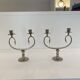 Silver Plated Pair Double Swan Candelabra Candleholders Sculptural 1970s