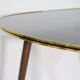Table basse XL à rebord doré des années 1960