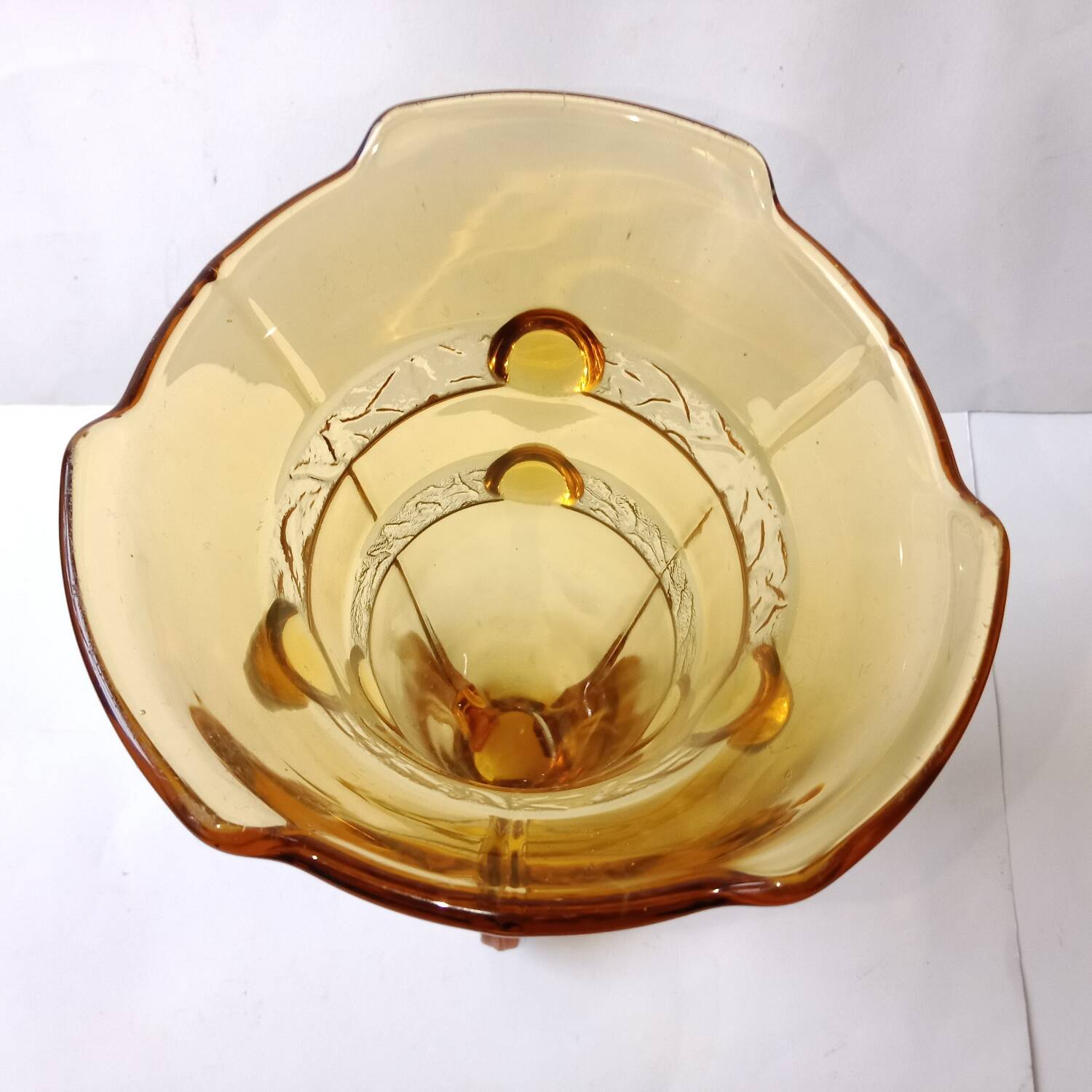 Stölzle Art Deco Amber Orange Tulip Vase 1930