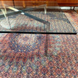 Design coffee table in glass & metal