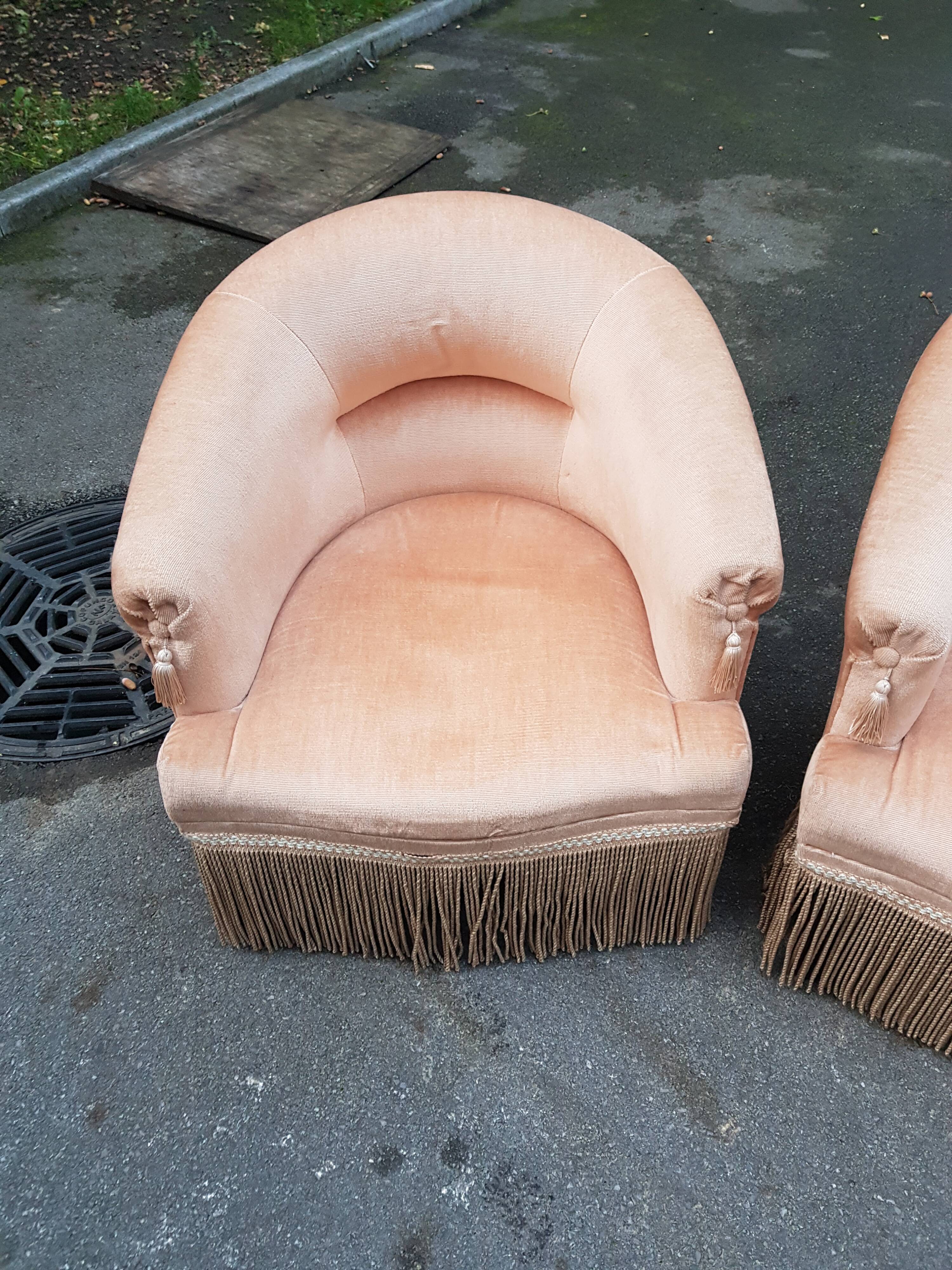 Pair of toad armchairs