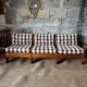 3 vintage wooden armchairs/lounges