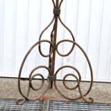 Vintage wrought iron lamp foot, volutes tripod floor lamp