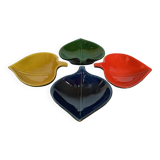 Four multi-colored cups