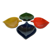 Four multi-colored cups