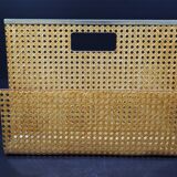 Lucite and cane magazine rack for Christian Dior