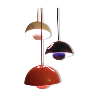 3 x Early Louis Poulsen Verner Panton VP1 flowerpot lamps Cluster of three