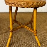 Pair of rattan side tables