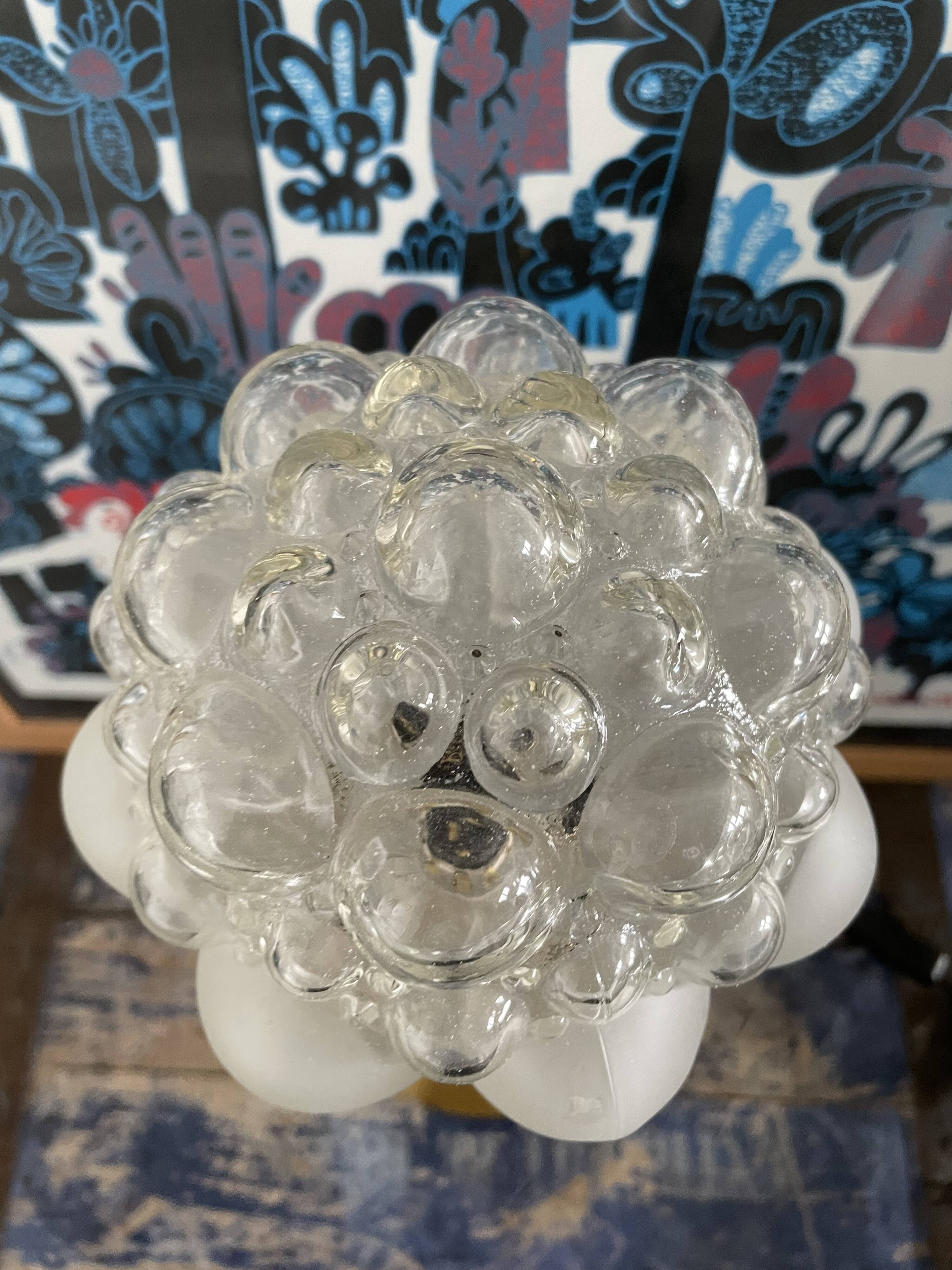 Table lamp bubbled glass globe