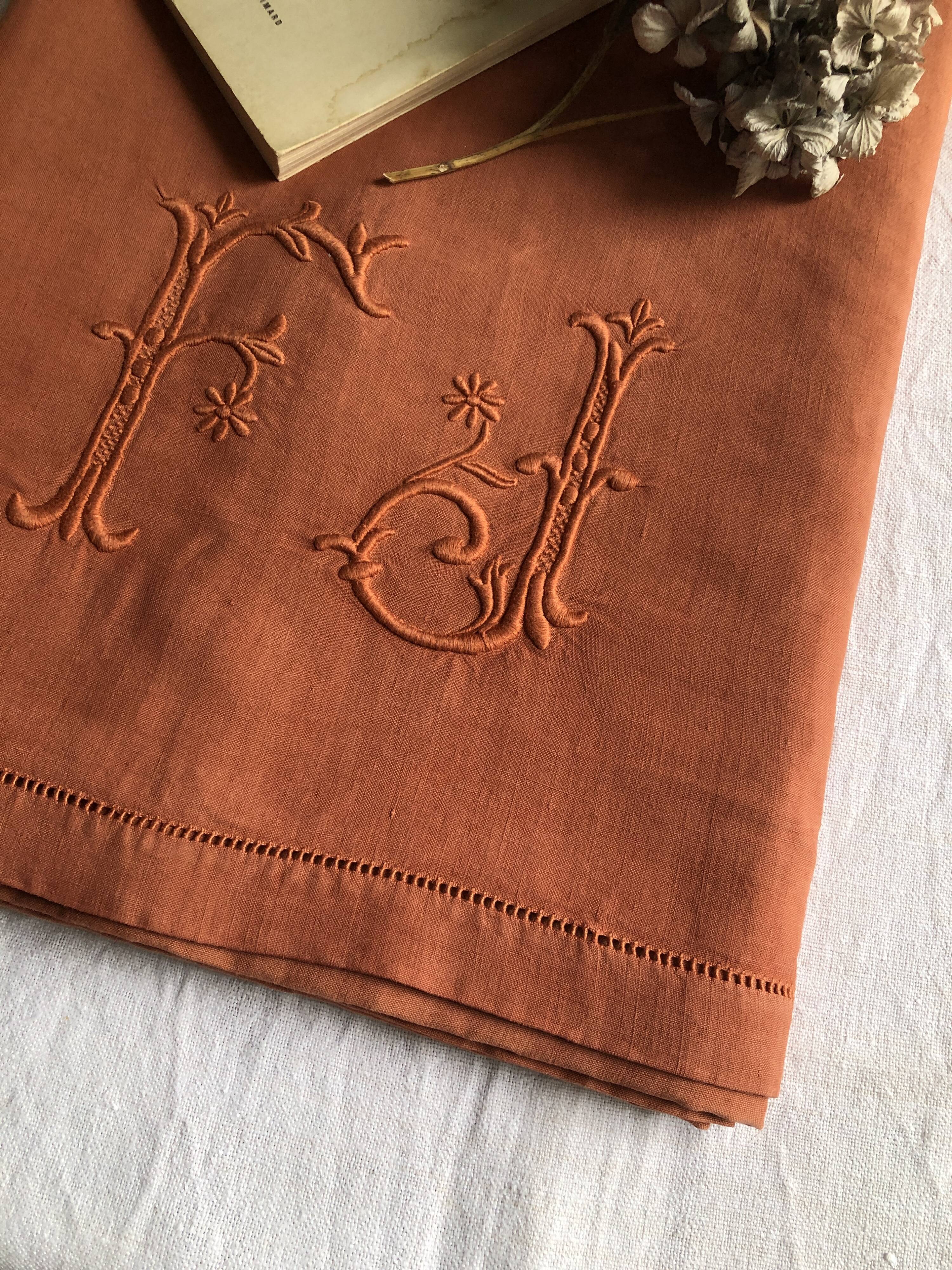 Old cloth in pure washed linen tinted in earthen