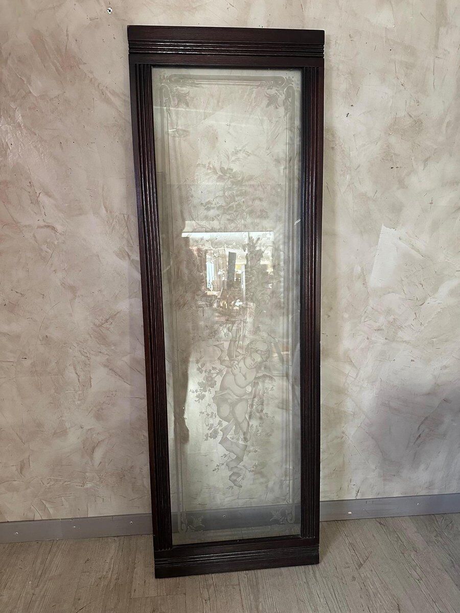 Etched glass door, 1890s