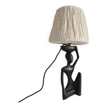 Lampe en ébène femme assise / années 30