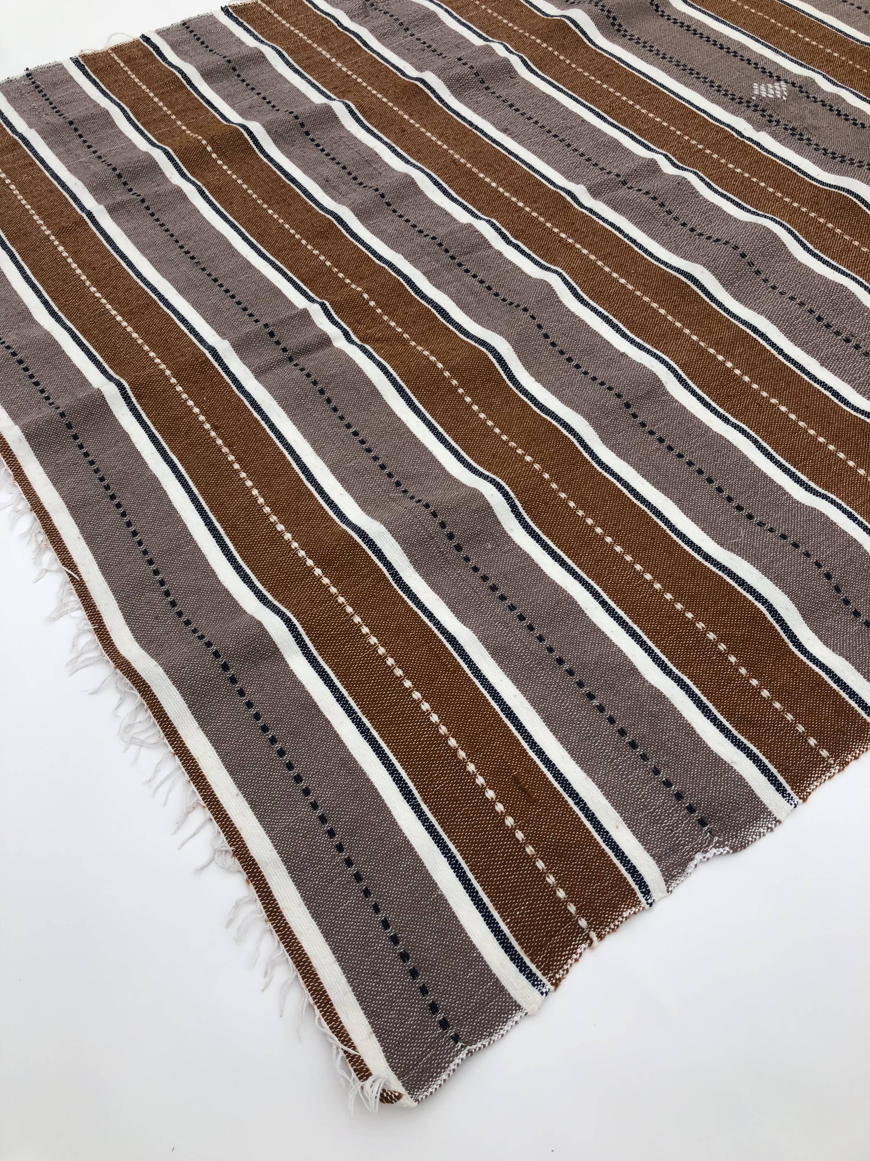 Large Handmade (#1) Striped Vintage Boho Algerian Berber Rug