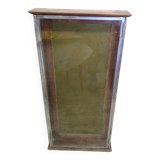Atypical old wooden and metal wall display case
