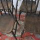 Antique set of 4 farmhouse patinated oak dining chairs, 19th century
