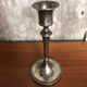 Old pair of silver metal candlesticks vintage pearl rank