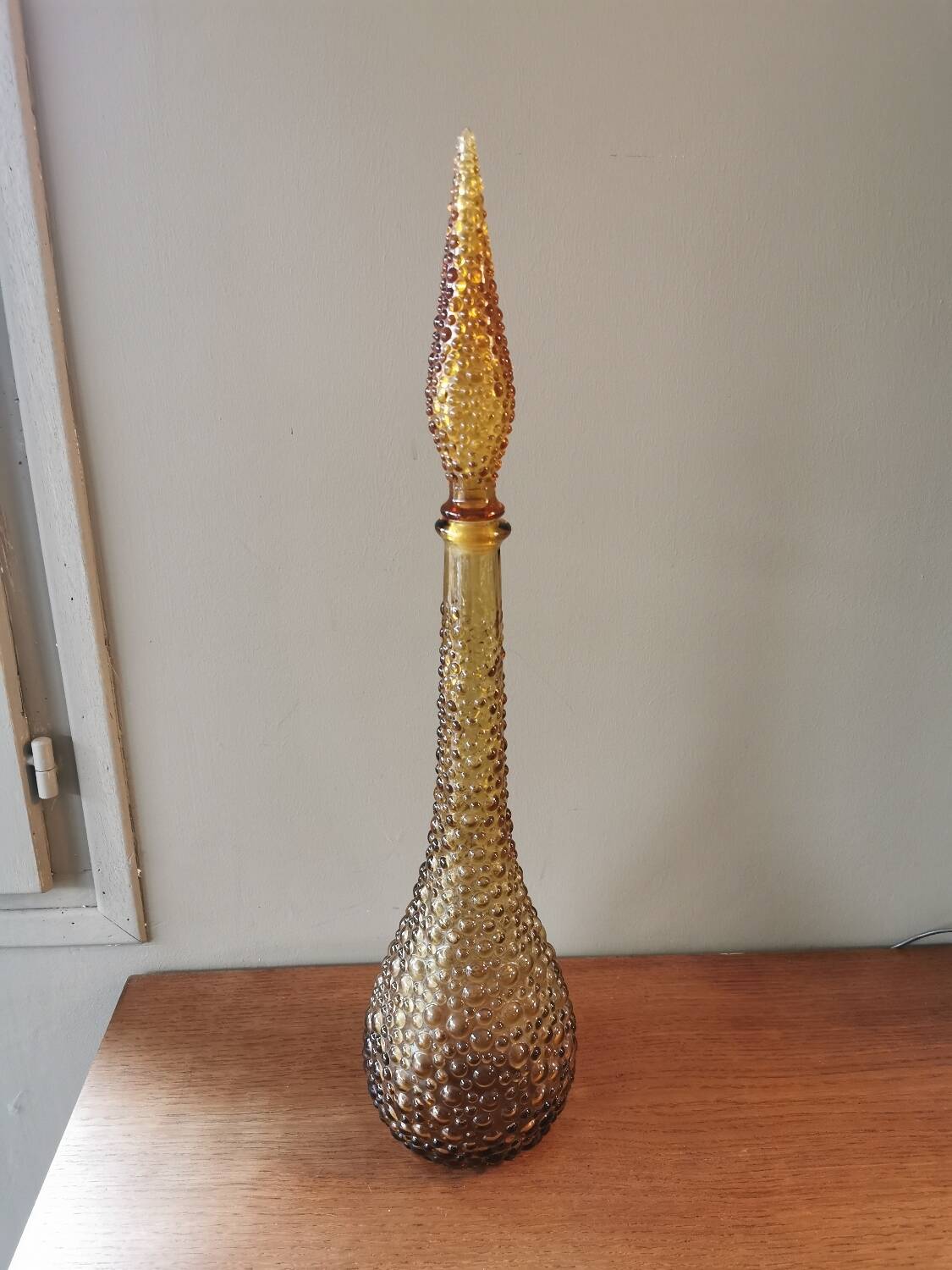 Large vintage bubble carafe